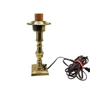 vintage solid brass estate find electric candlestick table lamp